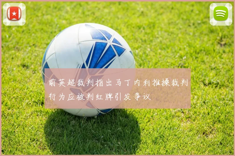 前英超裁判指出马丁内利推搡裁判行为应被判红牌引发争议